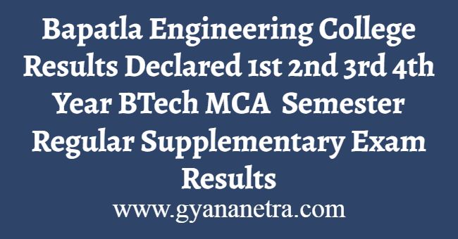 Bapatla Engineering College Result