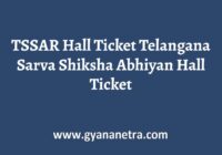 TSSAR Hall Ticket Exam Date