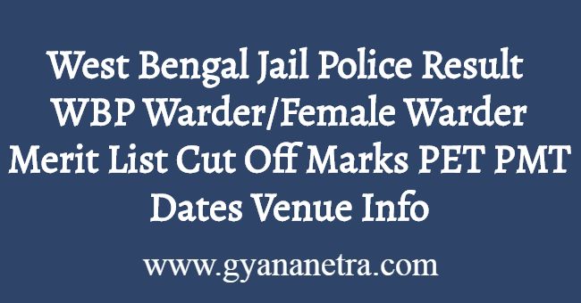 West Bengal Jail Police Result