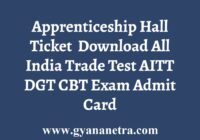 AITT Apprenticeship Hall Ticket Admit Card