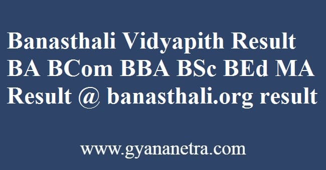 Banasthali Vidyapith Result Check