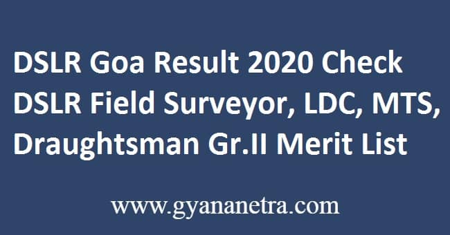 DSLR Goa Result