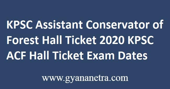 KPSC Assistant Conservator of Forest Hall Ticket