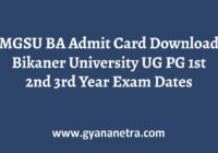 MGSU BA Admit Card Download