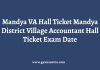 Mandya VA Hall Ticket Exam Date