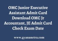 OMC Admit Card Exam Date