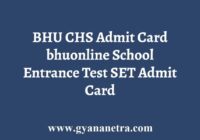 BHU CHS Admit Card