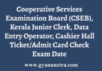 CSEB Kerala Exam Hall Ticket