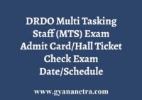 DRDO CEPTAM MTS Admit Card