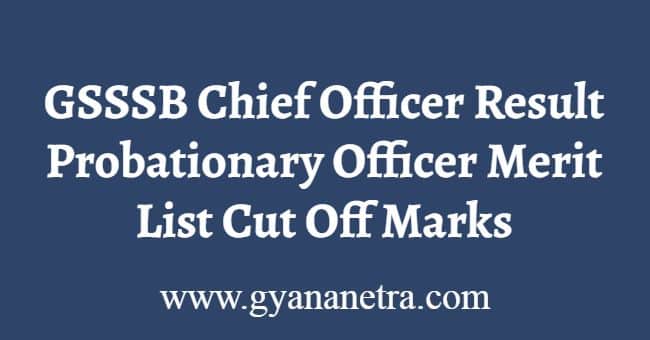 GSSSB Chief Officer Result Merit List