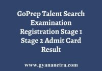 GoPrep GTSE Registration Admit Card Result