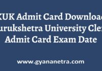 KUK Admit Card Exam Date