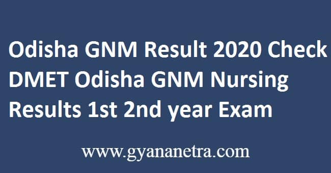 Odisha GNM Result