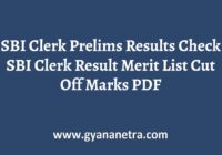 SBI Clerk Prelims Result Merit List
