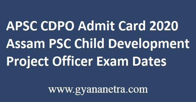 APSC CDPO Admit Card