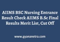 AIIMS BSC Nursing Entrance Result Merit List