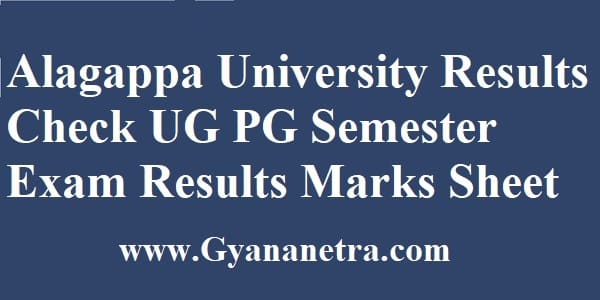 Alagappa University Results Check Online