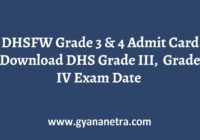 DHSFW Admit Card Exam Date