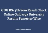 GUG BSc 5th Sem Result Check Online