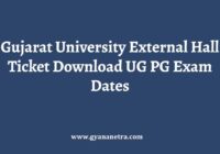 Gujarat University External Hall Ticket Exam Date