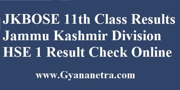 JKBOSE 11th Class Results Check Online