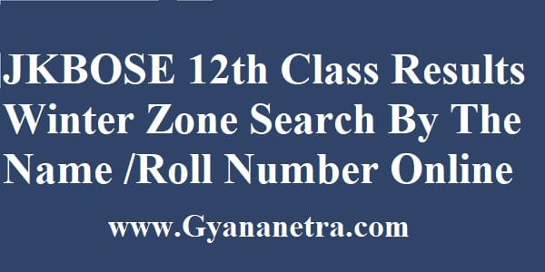 JKBOSE 12th Class Result Winter Zone Search By Name