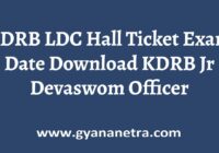 KDRB LDC Hall Ticket Exam Date