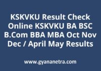 KSKVKU Result Check Online