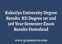 Kakatiya University Degree Results