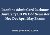 LU Online Admit Card Semester Exam