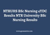 NTRUHS BSc Nursing 4YDC Results Check