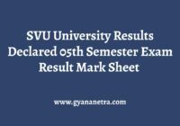 SVU University Results Check Online
