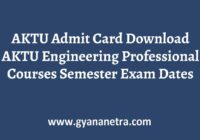 AKTU Admit Card Semester Exam Date
