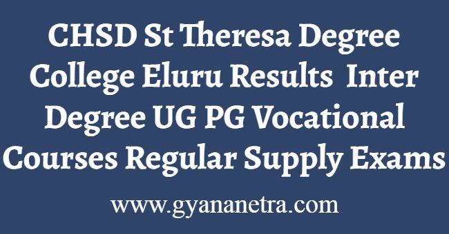 CHSD St Theresa Degree College Eluru Results