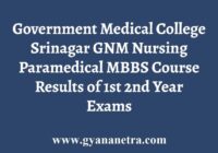 GMC Srinagar Result