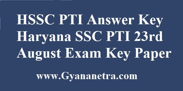 HSSC PTI Answer Key Download Online