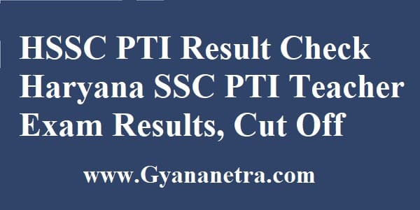 HSSC PTI Result Merit List Cut Off Marks