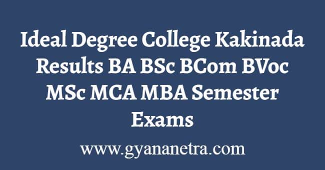 Ideal Degree College Kakinada Results