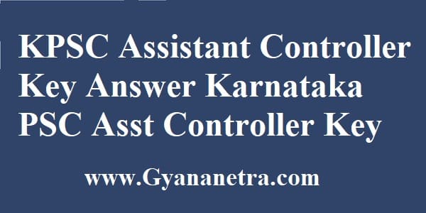 KPSC Assistant Controller Key Answer Download Exam