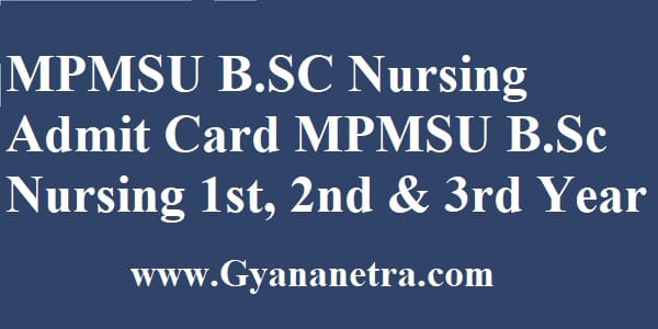 MPMSU BSC Nursing Admit Card