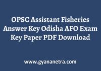 OPSC Assistant Fisheries Answer Key PDF