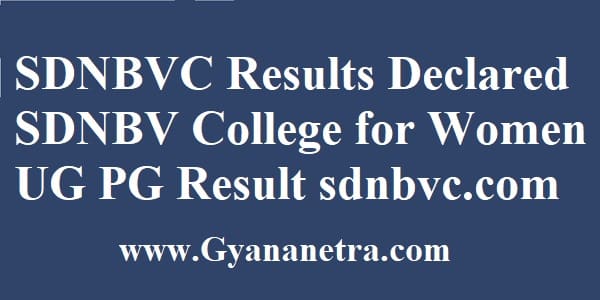 SDNBVC Results UG PG Exam