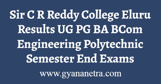 Sir C R Reddy College Eluru Results