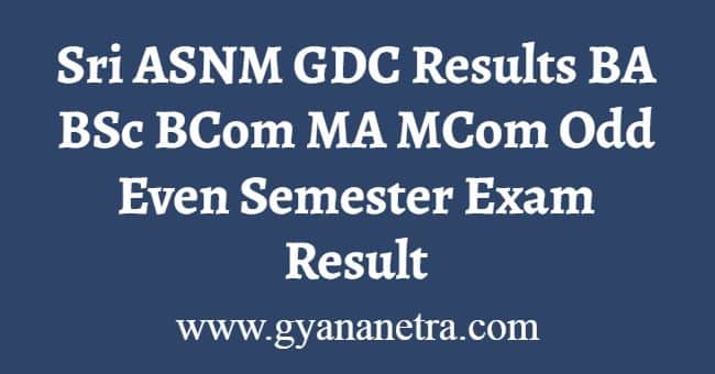 Sri ASNM GDC Results