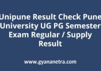 Unipune Result UG PG Semester Exam