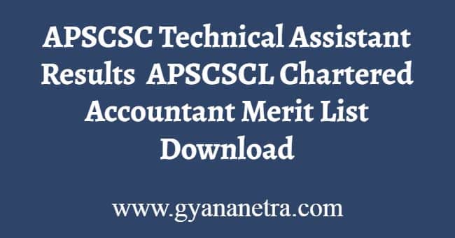 APSCSC Technical Assistant Results