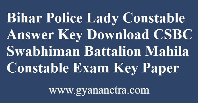 Bihar Police Lady Constable Answer Key Download