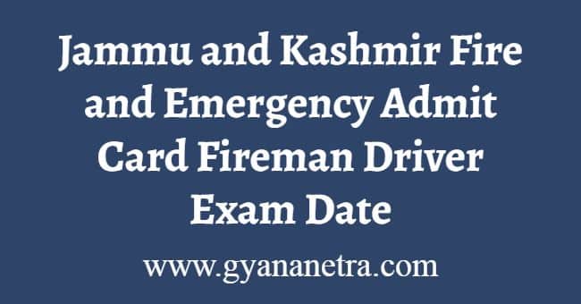 JK Fire and Emergency Admit Card