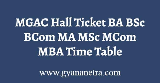 MGAC Hall Ticket