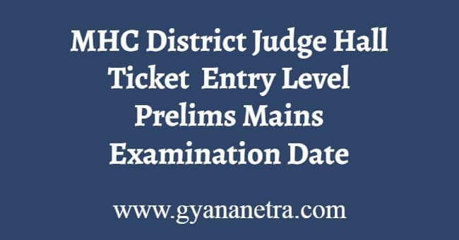 MHC District Judge Hall Ticket
